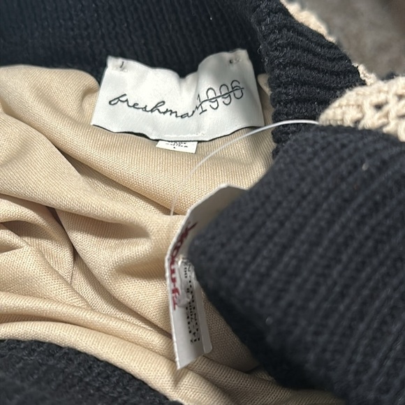 Freshman Tan and Black Ribbed Maxi Skirt Set crochet knitted - Picture 5 of 7